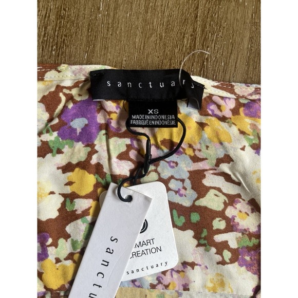 Sanctuary Floral Short Sleeve Shirt Size XS - Picture 6 of 7
